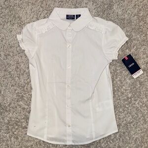Izod Classic White Button-Up Blouse